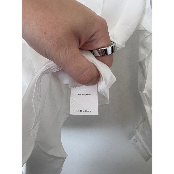 Allegra K Women's V-Neck Long Sleeve Chiffon Blouse – White – Small – NWT - Picture 4 of 5